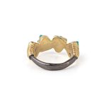 Dainty Turquoise Ring - 925 Sterling Silver and Gold Plated - Image 3