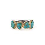 Dainty Turquoise Ring - 925 Sterling Silver and Gold Plated