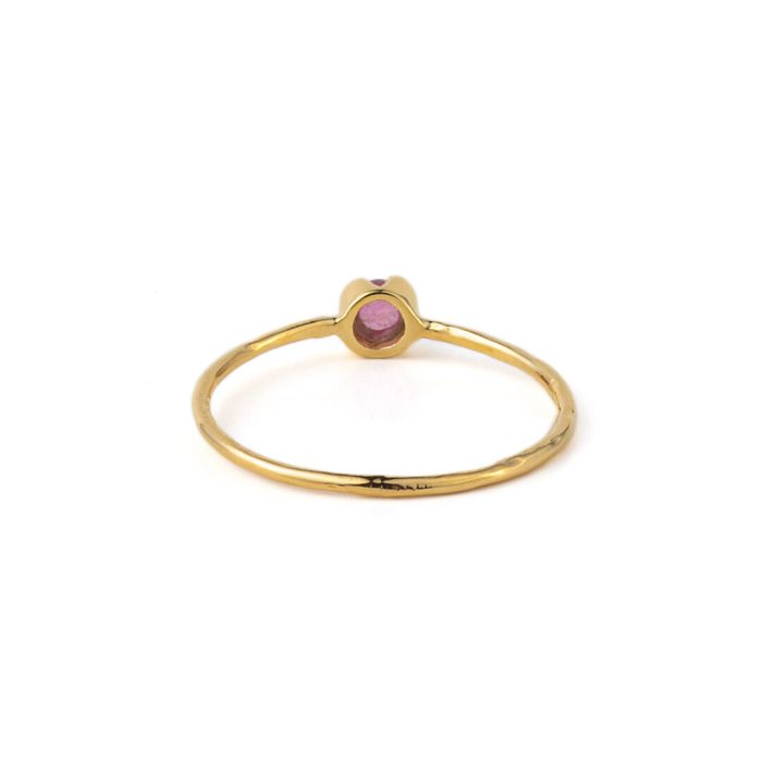 Tourmaline Stackable Ring - Sterling Silver and Gold Plated - Image 4