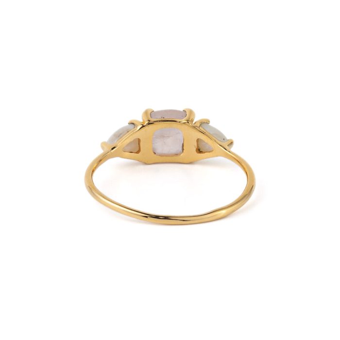 Peridot and Amethyst Ring - 925 Sterling Silver and Gold Plated - Image 3