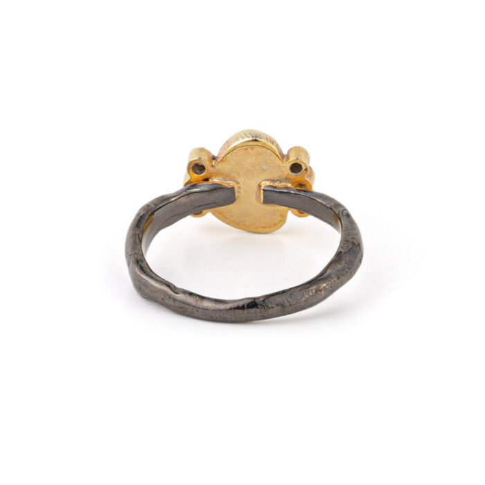 London Blue Topaz and Zircon Gemstone Ring - 925 Sterling Silver and Gold Plated - Image 3
