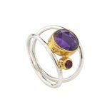 Amethyst Ring in 925 Silver & Gold Plating - Image 3