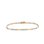 Greek Key Link Bracelet - 14K Yellow and White Gold
