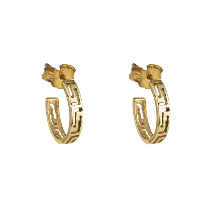 Meander Hoop Earrings - 14K Gold - Image 3