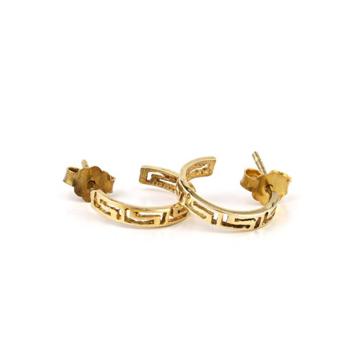 Meander Hoop Earrings - 14K Gold - Image 4