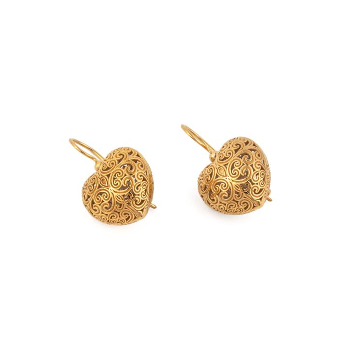 Gerochristo - Kallisto Heart Earrings in Gold Plated Silver - Image 1