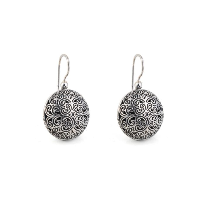 Gerochristo - Kallisto Round Earrings in oxidized Silver 925 - Image 1