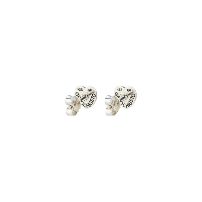 Gerochristo - Kallisto tiny heart stud earrings in sterling silver - Image 3