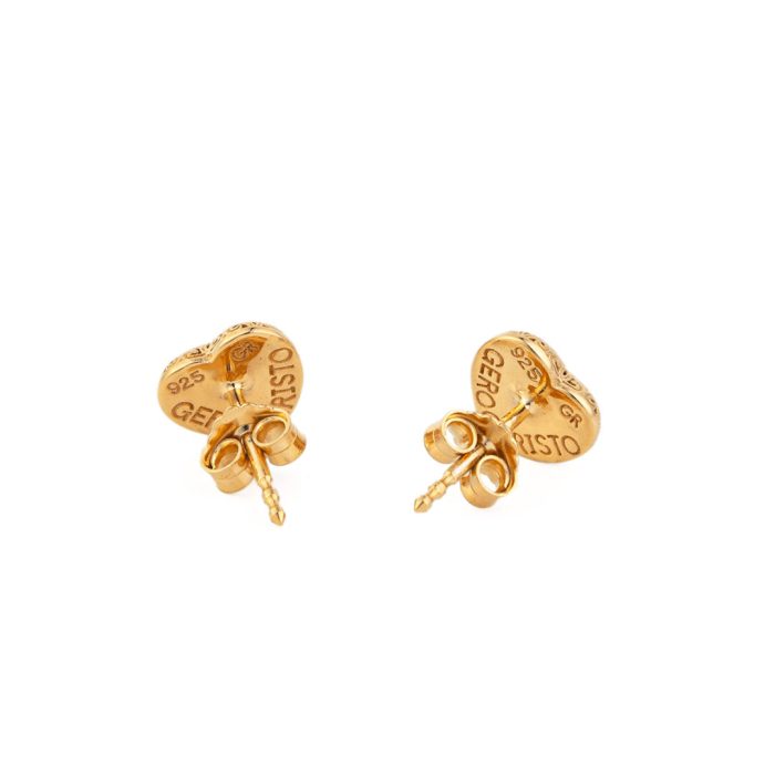 Gerochristo - Kallisto tiny heart stud earrings in Gold plated silver 925 - Image 3
