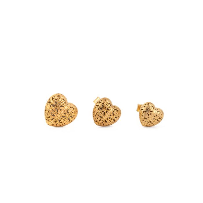 Gerochristo - Kallisto tiny heart stud earrings in Gold plated silver 925 - Image 4