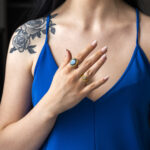 Labradorite Oval Ring- 925 Sterling Silver and Gold Plated - Image 2
