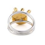 Aquamarine Ring Sterling Silver Gold Plated - Image 3