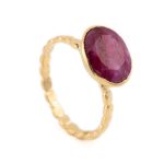 Sterling Silver Gold Plated Rubinite Ring - Image 2