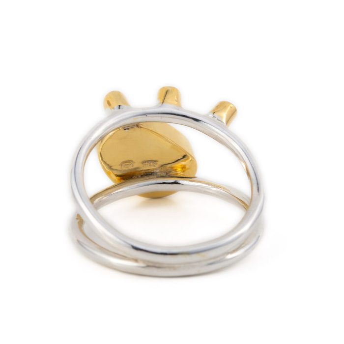 Sterling Silver Gold Plated Ring ~ London Topaz & Zircon - Image 3