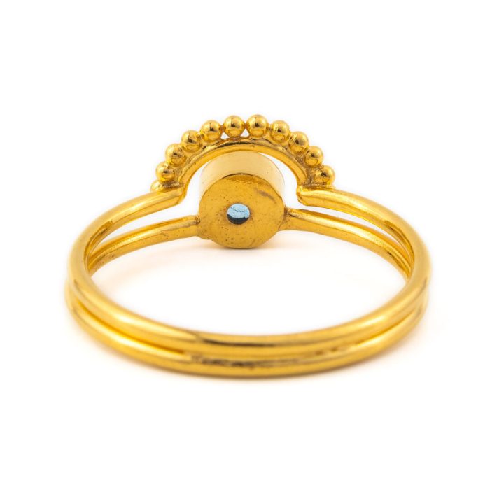 Δαχτυλίδι Blue Topaz - Ασήμι 925 Επιχρυσωμένο - Image 3