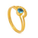 Δαχτυλίδι Blue Topaz - Ασήμι 925 Επιχρυσωμένο - Image 2