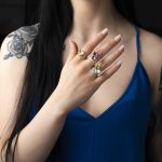 Multi Stone Ring - Aqua Marine Pearl Peridot - Image 2