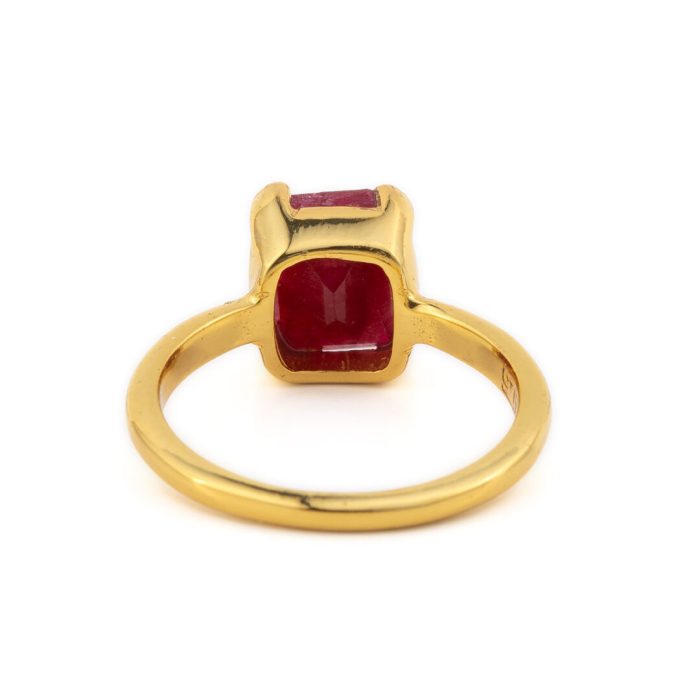 Sterling Silver Gold Plated Rubinite Ring - Image 5