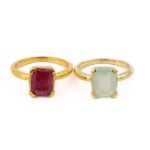 Sterling Silver Gold Plated Rubinite Ring - Image 4
