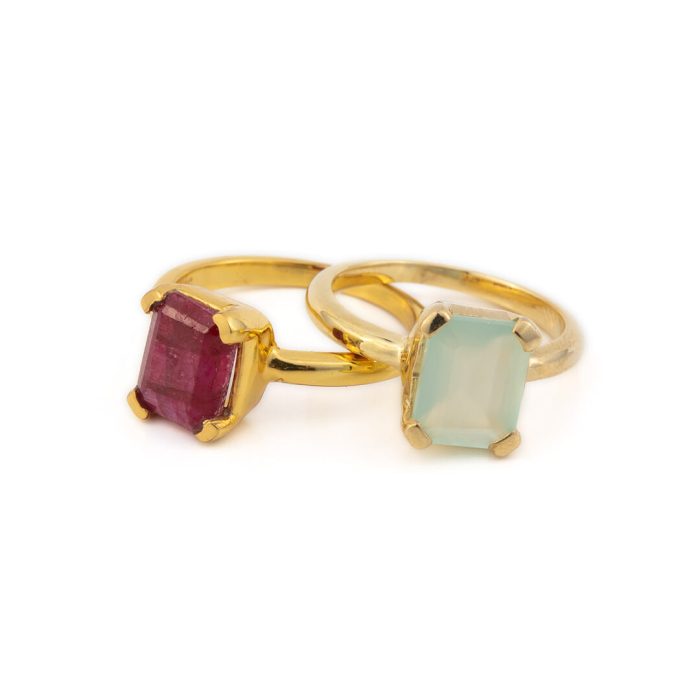 Sterling Silver Gold Plated Rubinite Ring - Image 6