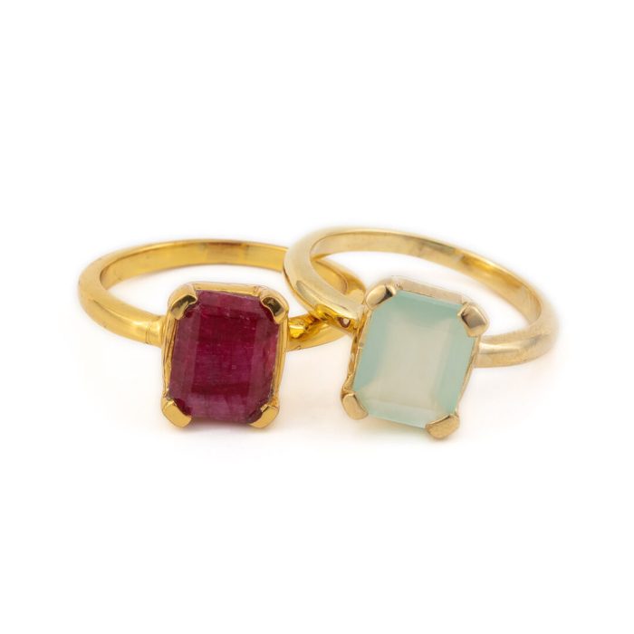 Sterling Silver Gold Plated Rubinite Ring - Image 8