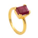 Sterling Silver Gold Plated Rubinite Ring - Image 7