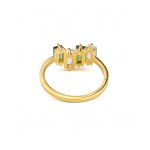 Blue Topaz Tourmaline Ring - 925 Sterling Silver and Gold Plated - Image 2