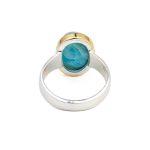 Οβάλ Δαχτυλίδι Larimar – Ασήμι 925 Επιχρυσωμένο - Image 3