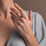 Triple Gemstone Ring - 925 Sterling Silver and Gold Plated - Image 2