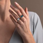 Apatite and Garnet Ring - 925 Sterling Silver and Gold Plated - Image 2