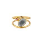 Blue Topaz Circle Ring
