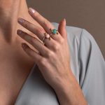 Amazonite and Tourmaline Ring - 925 Sterling Silver and Gold Plated - Image 2