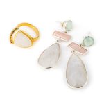 Moonstone Ring - Sterling Silver and Gold Plated - Image 4