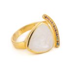 Moonstone Ring - Sterling Silver and Gold Plated - Image 2