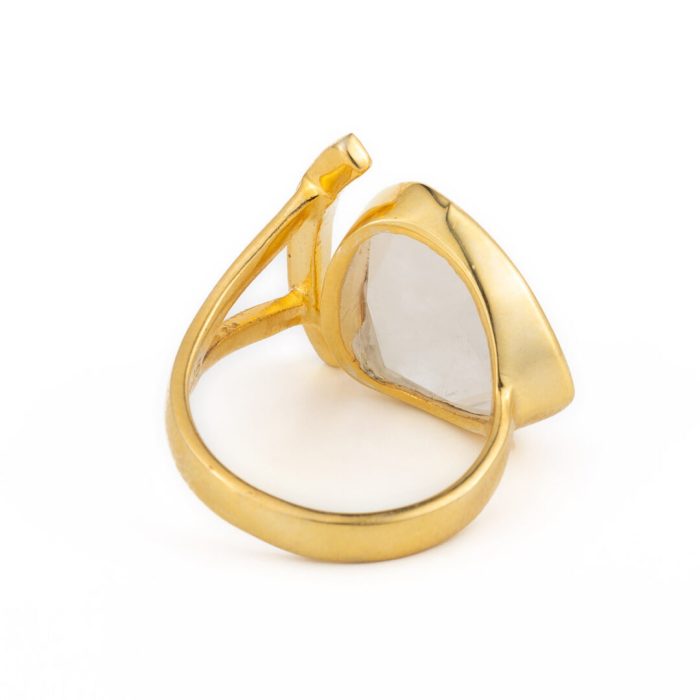 Moonstone Ring - Sterling Silver and Gold Plated - Image 3