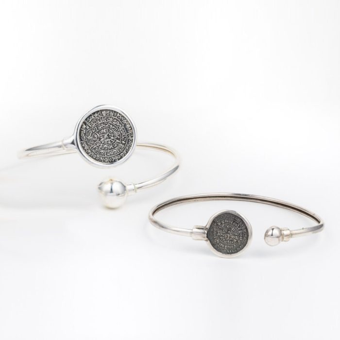 Phaistos Disc Hinge Bracelet - 925 Sterling Silver - Image 4