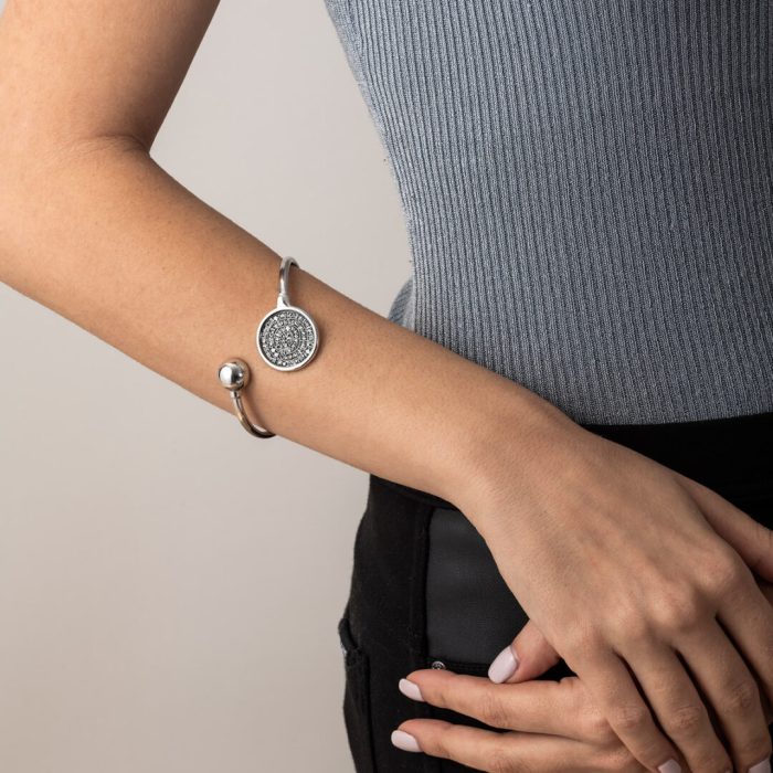 Phaistos Disc Hinge Bracelet - 925 Sterling Silver - Image 3