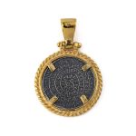 Phaistos Disc Pendant – 925 Sterling Silver and Gold Plated - Image 2