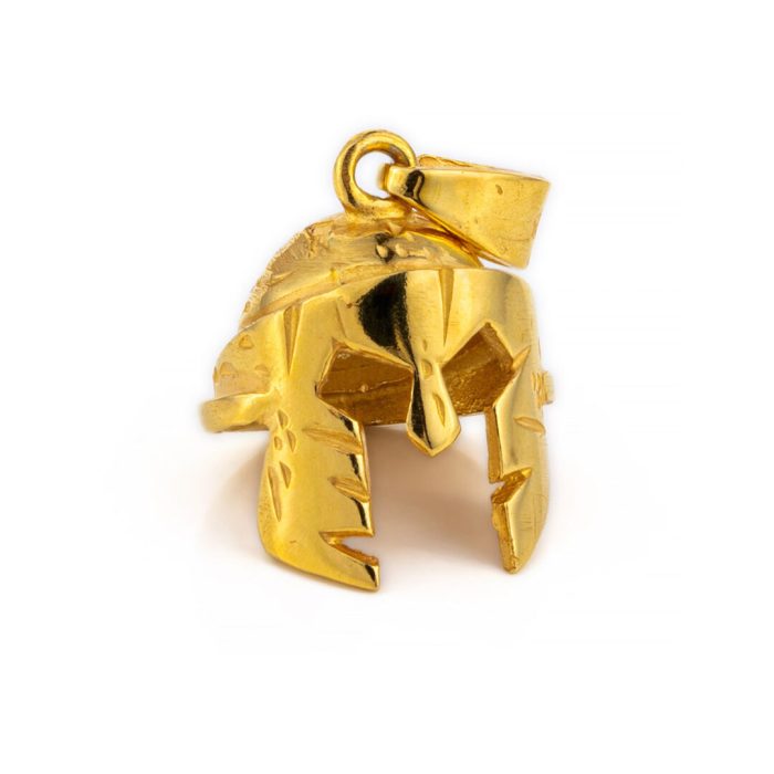 Spartan Helmet Pendant - Sterling Silver and gold plated - Image 1