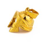 Spartan Helmet Pendant - Sterling Silver and gold plated - Image 3