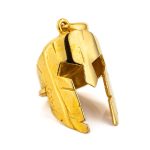 Spartan Helmet Pendant - Sterling Silver and gold plated - Image 5