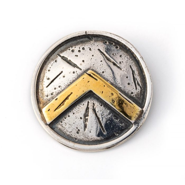 Spartan Shield Pendant - Sterling Silver & Gold Plated - Image 1