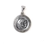 Hercules Pendant with Meander Bezel - 925 Sterling Silver Gold Plated - Image 5
