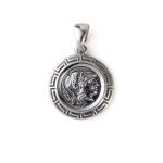 Goddess Athena Meander Pendant - 925 Sterling Silver Gold Plated - Image 3