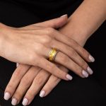 Sterling Silver Gold Plated Olive Leaf Round Ring - Image 5