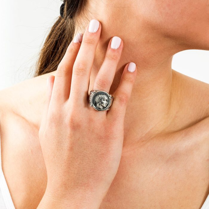 Greek Goddess Athena Ring - 925 Sterling Silver - Image 2