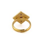Byzantine Rhombus Ring Multicolor - 925 Sterling Silver and Gold Plated - Image 3