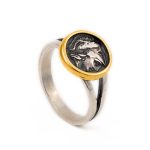 Athena Coin Ring - Sterling Silver & Gold Plated - Image 3