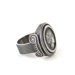 Athena & Owl Coin Ring - 925 Sterling Silver - Image 2