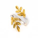 Olive Leaves Ring - Sterling Silver and Gold Plated - Image 2